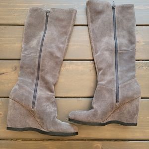 Nine West grey suede vienneo knee high boots size 8